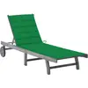 vidaXL Chaise longue de jardin avec coussin Gris Bois d'acacia solide
