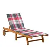 vidaXL Chaise longue de jardin avec coussin Bois d'acacia solide