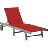 vidaXL Chaise longue de jardin avec coussin Gris Bois d'acacia solide