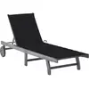 vidaXL Chaise longue de jardin avec coussin Gris Bois d'acacia solide