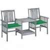 vidaXL Chaises de jardin avec table à thé et coussins Acacia solide