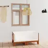 vidaXL Canapé 2 places avec coussins blanc crème Bois d'acacia massif