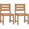 vidaXL Chaises de jardin 2 pcs Bois de teck solide