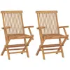 vidaXL Chaises de jardin pliables 2 pcs Bois de teck massif