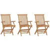 vidaXL Chaises de jardin pliables 3 pcs Bois de teck massif