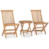 vidaXL Mobilier à dîner d'extérieur pliable 3 pcs Bois solide de teck