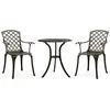 vidaXL Ensemble de bistro 3 pcs Aluminium coulé Bronze