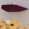 vidaXL Demi-parasol de jardin avec mât 180x90 cm Rouge bordeaux