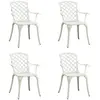 vidaXL Chaises de jardin 4 pcs Aluminium coulé Blanc