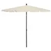 vidaXL Parasol de jardin avec mât 210x140 cm Sable