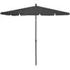 vidaXL Parasol de jardin avec mât 210x140 cm Anthracite