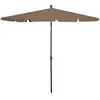 vidaXL Parasol de jardin avec mât 210x140 cm Taupe