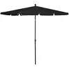 vidaXL Parasol de jardin avec mât 210x140 cm Noir