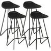 vidaXL Tabourets de bar lot de 4 noir cuir véritable
