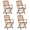 vidaXL Vidaxl Chaises Pliables D'extérieur Lot De 4 Bois D'acacia Solide