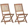 vidaXL Vidaxl Chaises Pliables D'extérieur Lot De 2 Bois D'acacia Solide