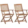 vidaXL Vidaxl Chaises Pliables D'extérieur Lot De 2 Bois D'acacia Solide