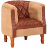 Vidaxl - Chaise cabriolet marron cuir véritable bois de manguier massif