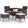 vidaXL Vidaxl Ensemble À Manger De Jardin 5pcs Résine Tressée Marron