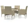 vidaXL Ensemble à manger de jardin 5 pcs Résine tressée Beige