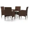 Ensemble à manger de jardin 5pcs Résine tressée Marron Vidaxl Marron