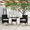 vidaXL Mobilier à dîner de jardin 3 pcs Résine tressée Noir