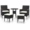vidaXL Salon de jardin 5 pcs Résine tressée Noir
