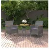 Vidaxl ensemble à manger de jardin 3 pcs résine tressée gris