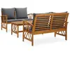 vidaXL Salon de jardin 3 pcs avec coussins Bois d'acacia solide