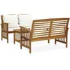 vidaXL Salon de jardin 3 pcs avec coussins Bois d'acacia solide
