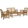 vidaXL Salon de jardin 4 pcs Bois d'acacia solide