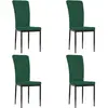 vidaXL Chaises à manger lot de 4 Vert foncé Velours