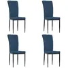 vidaXL Chaises à manger lot de 4 Bleu Velours