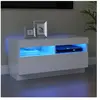 vidaXL Meuble TV avec lumières LED blanc brillant 80x35x40 cm