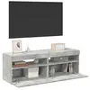 vidaXL Meubles TV avec lumières LED 2 pcs gris béton 60x35x40 cm