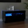 vidaXL Meuble TV avec lumières LED noir 80x35x40 cm