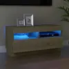vidaXL Meuble TV avec lumières LED chêne sonoma 80x35x40 cm