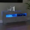 vidaXL Meuble TV avec lumières LED gris béton 80x35x40 cm