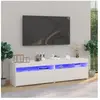 vidaXL Meubles TV 2 pcs avec lumières LED Blanc 75x35x40 cm