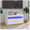 vidaXL Meuble TV avec lumières LED Blanc 75x35x40 cm