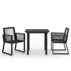 vidaXL Salon de jardin 3 pcs Rotin PVC Noir