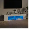 vidaXL Meuble TV avec lumières LED blanc 135x39x30 cm