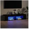 vidaXL Vidaxl Meuble Tv Avec Lumières Led Noir 135x39x30 Cm