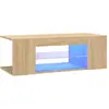 vidaXL Meuble TV avec lumières LED chêne sonoma 90x39x30 cm