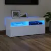 vidaXL Meuble TV avec lumières LED blanc 90x35x40 cm