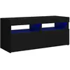 vidaXL Meuble TV avec lumières LED noir 90x35x40 cm