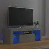 vidaXL Meuble TV avec lumières LED gris béton 120x35x40 cm