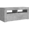 vidaXL Meuble TV avec lumières LED gris béton 90x35x40 cm