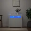 vidaXL Buffet avec lumières LED Blanc 80x35x75 cm