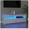 vidaXL Meuble TV avec lumières LED blanc 120x35x40 cm